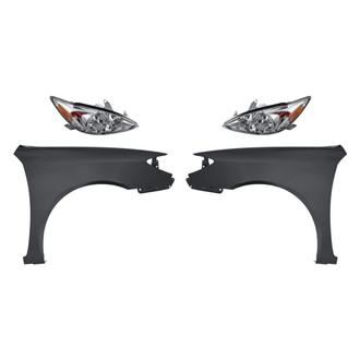 Sherman® - 4-Piece Kit (Driver and Passenger Side Headlights, Driver and Passenger Side Fenders) (CAPA Certified)