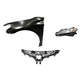 Sherman® - 3-Piece Kit (Driver Side Headlight, Upper Grille, Front Driver Side Fender) (CAPA Certified)