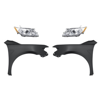 Sherman® - 4-Piece Kit (Driver and Passenger Side Headlights, Driver and Passenger Side Fenders) (CAPA Certified)