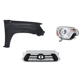 Sherman® - 3-Piece Kit (Passenger Side Headlight, Grille, Front Passenger Side Fender)