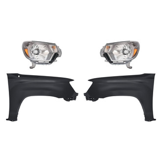 Sherman® BNDL-263576 - 4-Piece Kit (Driver and Passenger Side Headlights, Driver and Passenger Side Fenders) (Standard Line)