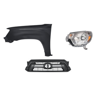 Sherman® - 3-Piece Kit (Driver Side Headlight, Grille, Front Driver Side Fender) (Standard Line)