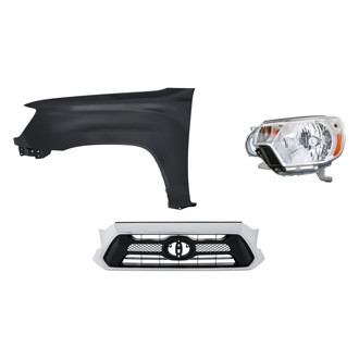 Sherman® - 3-Piece Kit (Driver Side Headlight, Grille, Front Driver Side Fender) (CAPA Certified)