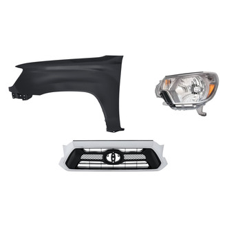 Sherman® - 3-Piece Kit (Driver Side Headlight, Grille, Front Driver Side Fender) (CAPA Certified)