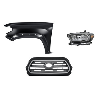 Sherman® - 3-Piece Kit (Driver Side Headlight, Grille, Front Driver Side Fender) (CAPA Certified)