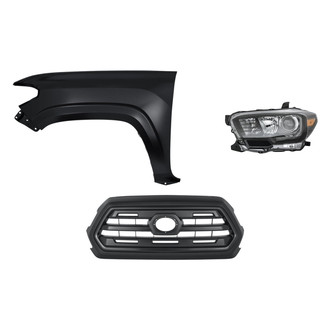Sherman® - 3-Piece Kit (Driver Side Headlight, Grille, Front Driver Side Fender) (CAPA Certified)