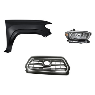 Sherman® - 3-Piece Kit (Passenger Side Headlight, Grille, Front Passenger Side Fender) (CAPA Certified)