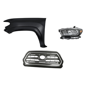 Sherman® - 3-Piece Kit (Driver Side Headlight, Grille, Front Driver Side Fender) (CAPA Certified)