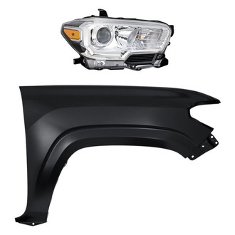 Sherman® - 2-Piece Kit (Passenger Side Headlight, Front Passenger Side Fender) (CAPA Certified)