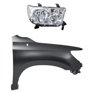 Sherman® - 2-Piece Kit (Passenger Side Headlight, Front Passenger Side Fender) (CAPA Certified)