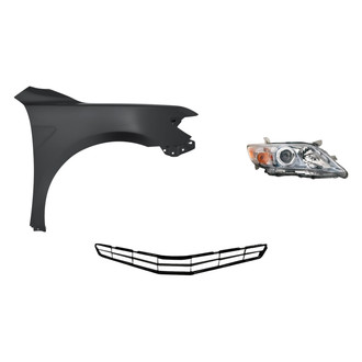 Sherman® - 3-Piece Kit (Passenger Side Headlight, Lower Grille, Front Passenger Side Fender) (Standard Line)
