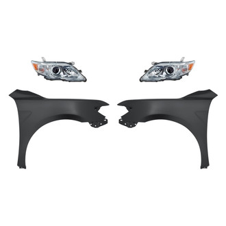 Sherman® - 4-Piece Kit (Driver and Passenger Side Headlights, Driver and Passenger Side Fenders) (CAPA Certified)