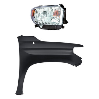 Sherman® - 2-Piece Kit (Passenger Side Headlight, Front Passenger Side Fender) (CAPA Certified)