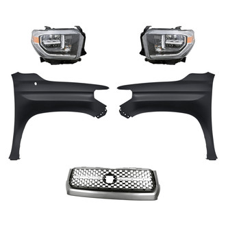 Sherman® - 5-Piece Kit (Driver and Passenger Side Headlights, Grille, Driver and Passenger Side Fenders) (Standard Line)