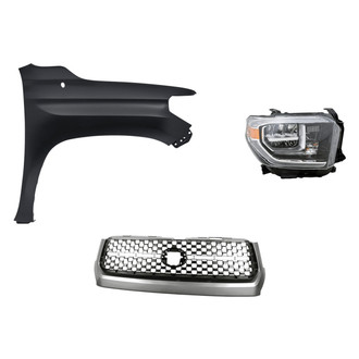 Sherman® - 3-Piece Kit (Passenger Side Headlight, Grille, Front Passenger Side Fender) (Standard Line)