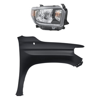 Sherman® - 2-Piece Kit (Passenger Side Headlight, Front Passenger Side Fender) (CAPA Certified)