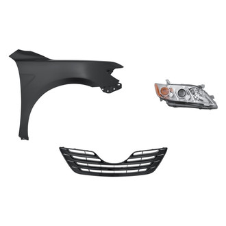 Sherman® - 3-Piece Kit (Passenger Side Headlight, Grille, Front Passenger Side Fender) (CAPA Certified)