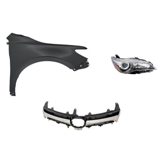 Sherman® - 3-Piece Kit (Passenger Side Headlight, Grille, Front Passenger Side Fender) (Standard Line)