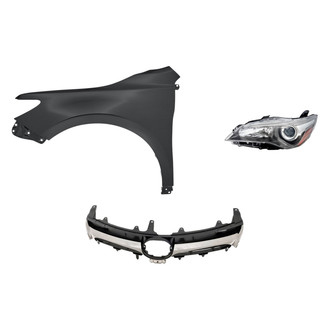 Sherman® - 3-Piece Kit (Driver Side Headlight, Grille, Front Driver Side Fender) (Standard Line)