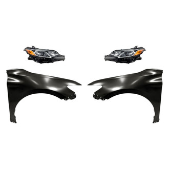 Sherman® - 4-Piece Kit (Driver and Passenger Side Headlights, Driver and Passenger Side Fenders) (CAPA Certified)