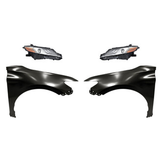 Sherman® - 4-Piece Kit (Driver and Passenger Side Headlights, Driver and Passenger Side Fenders) (CAPA Certified)