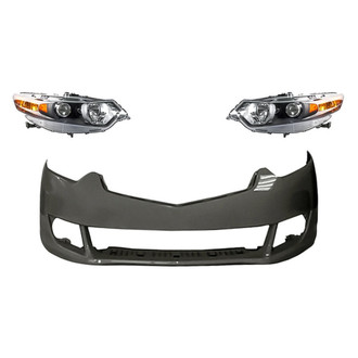 Sherman® - 3-Piece Kit (Driver and Passenger Side Headlights, Front Bumper Cover) (Standard Line)