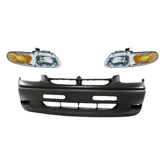 Sherman® - 3-Piece Kit (Driver and Passenger Side Headlights, Front Bumper Cover) (Standard Line)