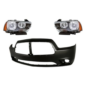 Sherman® - 3-Piece Kit (Driver and Passenger Side Headlights, Front Bumper Cover) (CAPA Certified)
