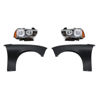 Sherman® - 4-Piece Kit (Driver and Passenger Side Headlights, Driver and Passenger Side Fenders) (Standard Line)