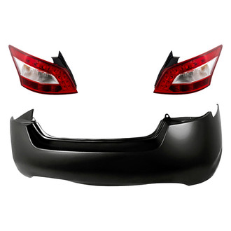 Sherman® - Driver and Passenger Side Replacement 3-Piece Kit (Driver and Passenger Side Tail Lights, Rear Bumper Cover) (Standard Line)