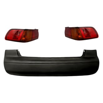 Sherman® - Driver and Passenger Side Replacement 3-Piece Kit (Driver and Passenger Side Outer Tail Lights, Rear Bumper Cover) (Standard Line)