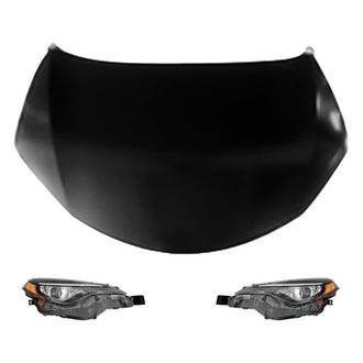 Sherman® - 3-Piece Kit (Driver and Passenger Side Headlights, Hood Panel) (CAPA Certified)