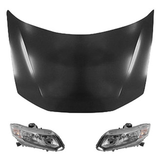 Sherman® - 3-Piece Kit (Driver and Passenger Side Headlights, Hood Panel) (CAPA Certified)