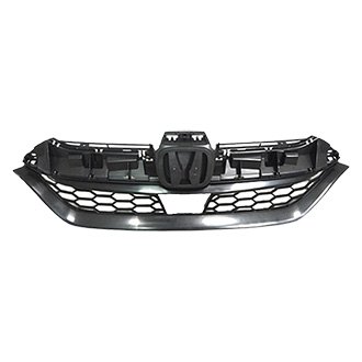Evan-Fischer Grille Assembly Compatible with 2002-2004 Honda CR-V Plastic Textured Gray with Chrome Molding Kit 