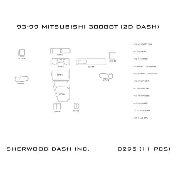 Sherwood® - 2D Dash Kit (11 Pcs)