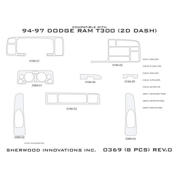 Sherwood® - 2D Dash Kit (8 Pcs)