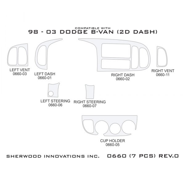 Sherwood® - 2D Dash Kit (7 Pcs)