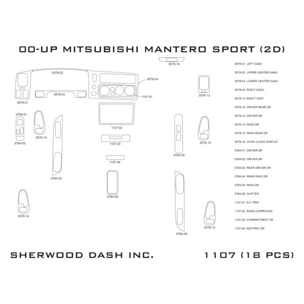 Sherwood® - 2D Dash Kit (18 Pcs)