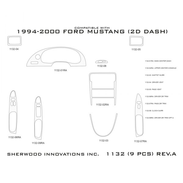 Sherwood® - 2D Dash Kit (9 Pcs)