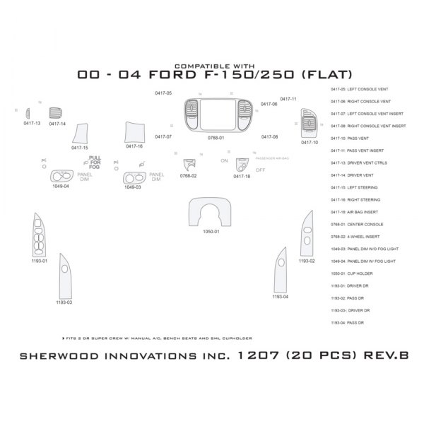 Sherwood® - 2D Dash Kit (20 Pcs)
