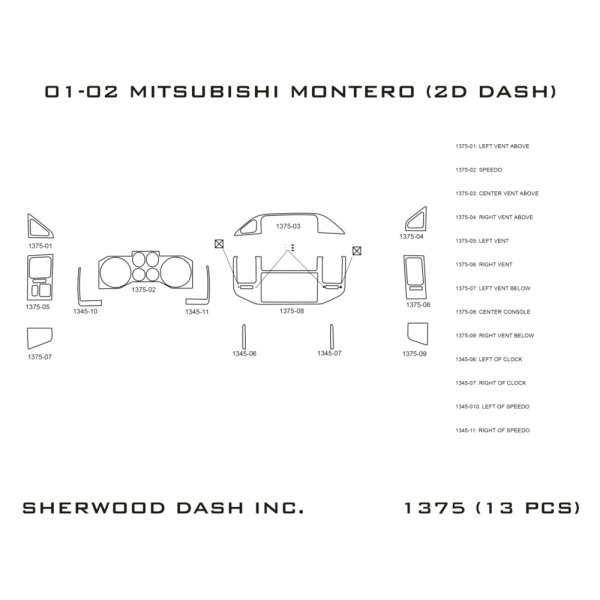 Sherwood® - 2D Dash Kit (13 Pcs)