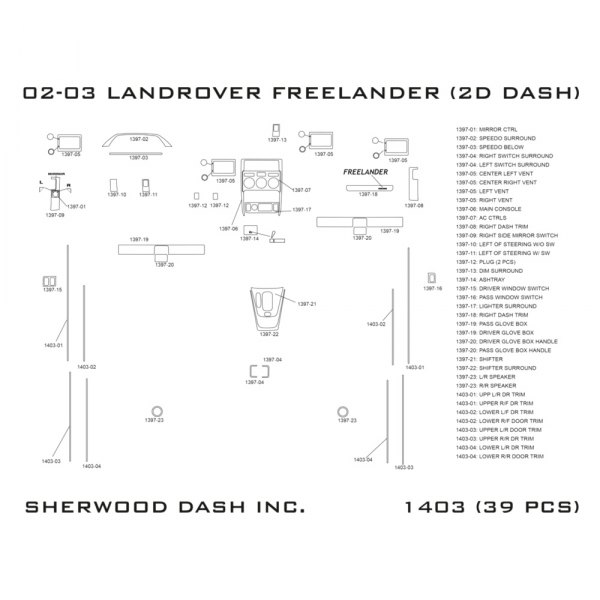 Sherwood® - 2D Dash Kit (39 Pcs)