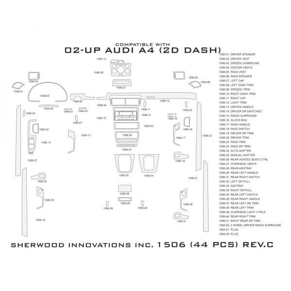 Sherwood® - 2D Dash Kit (44 Pcs)