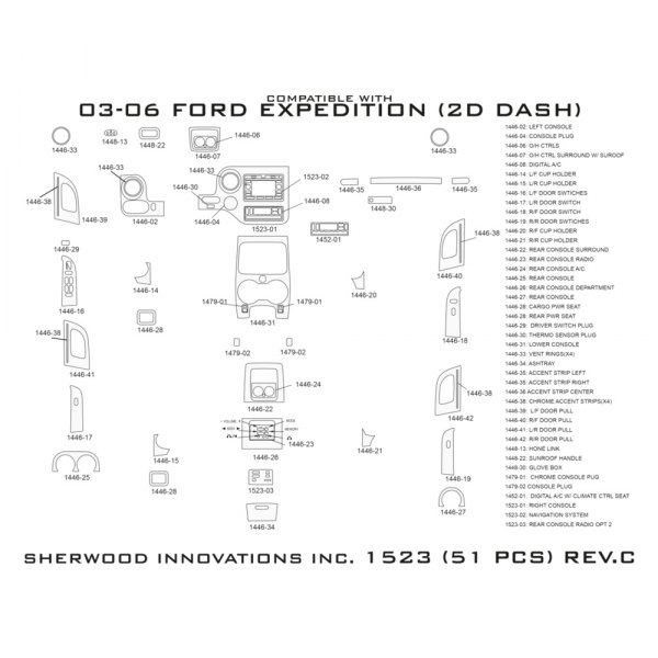 Sherwood® - 2D Dash Kit (51 Pcs)