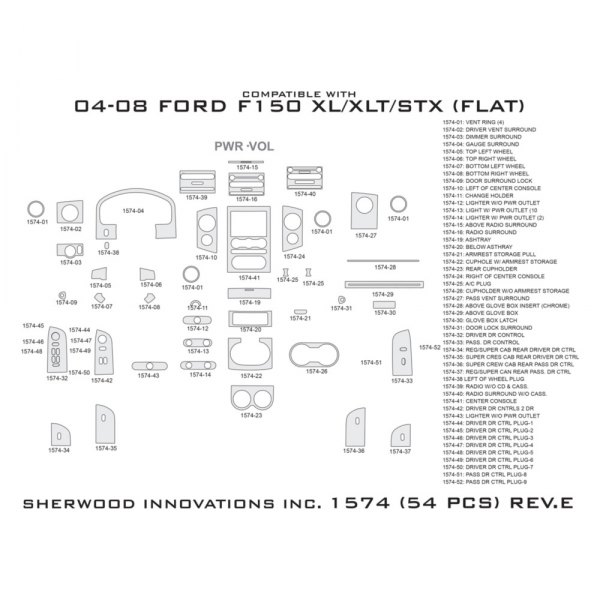 Sherwood® - 2D Dash Kit (54 Pcs)