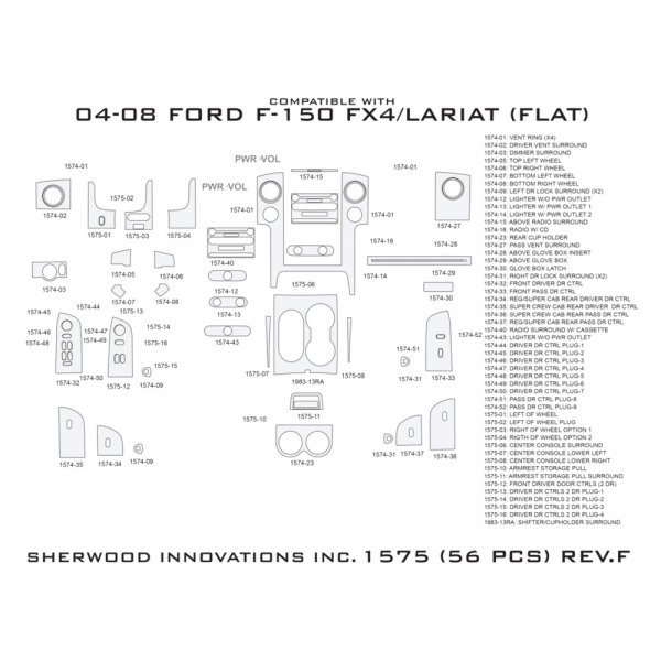 Sherwood® - 2D Dash Kit (56 Pcs)