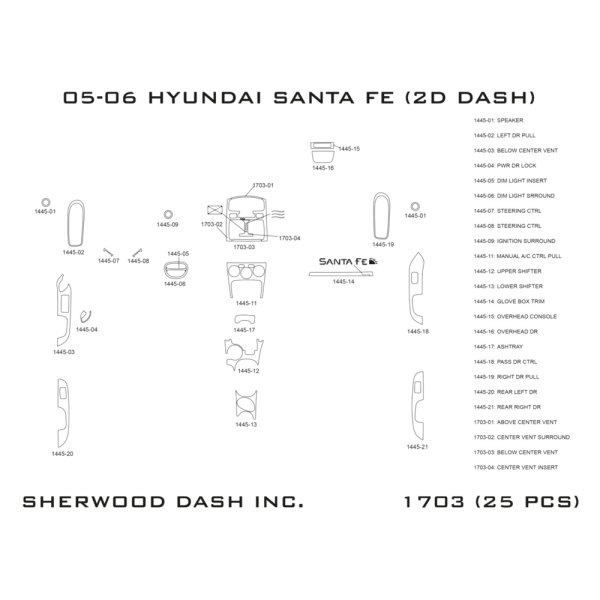 Sherwood® - 2D Dash Kit (25 Pcs)