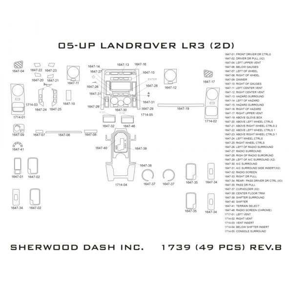 Sherwood® - 2D Dash Kit (49 Pcs)