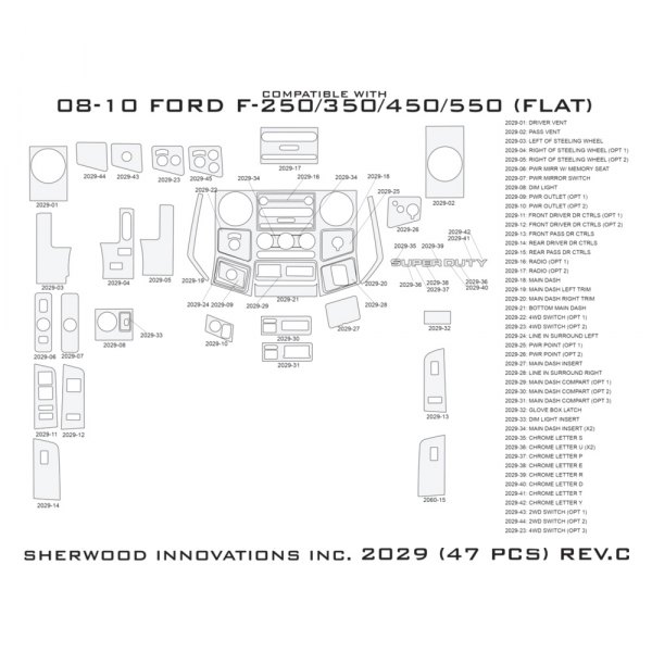 Sherwood® - 2D Dash Kit (47 Pcs)