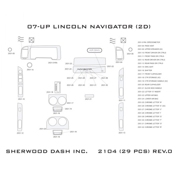 Sherwood® - 2D Dash Kit (29 Pcs)